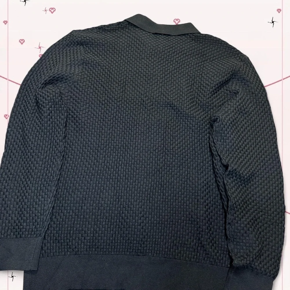 Black Coofandy waffle knit